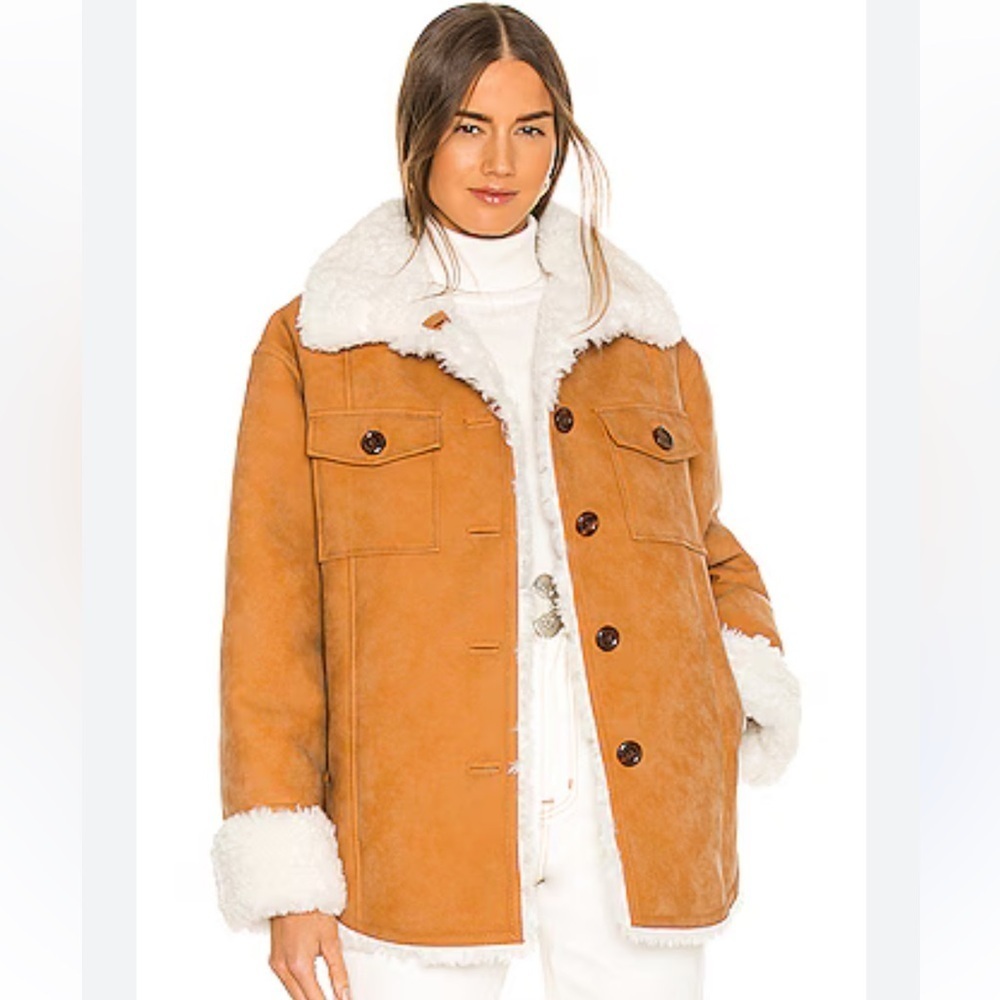 Eaves Beatrice Shacket in Brown NEW